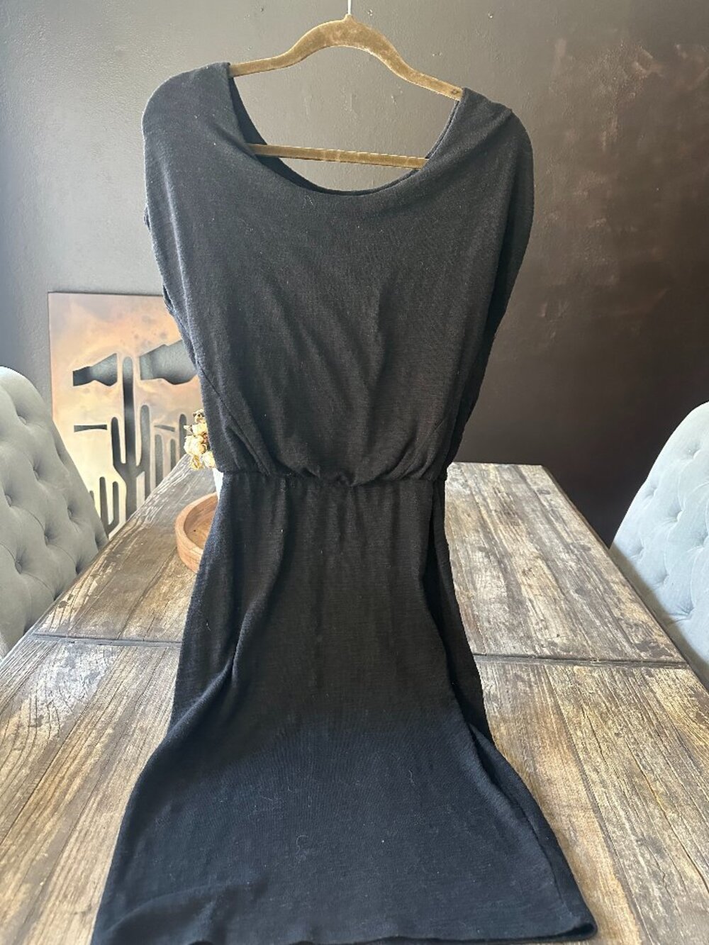 Three Dots Black Sleeveless Midi Dress – Made in USA – Size XS